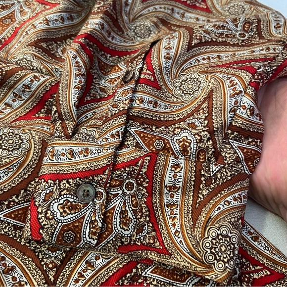 Talbots Paisley Blouse - Red and Brown - Picture 7 of 14